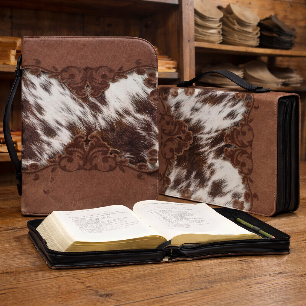Rodeo Scripture - Western Cowhide Bible Covers